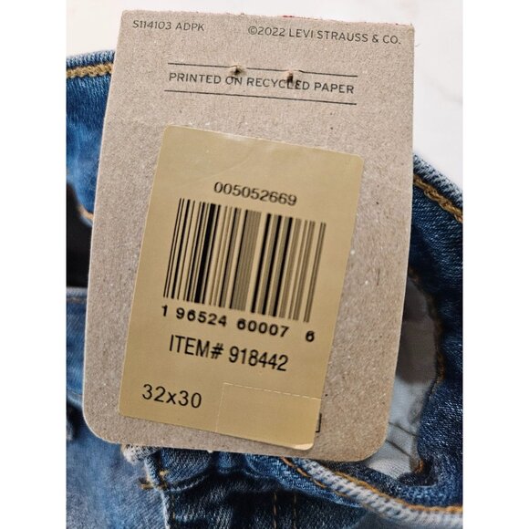 NWT Levis Mens 505 Regular Fit Stretch Jeans 32W X 30L Blue Denim Straight Leg - Picture 8 of 12